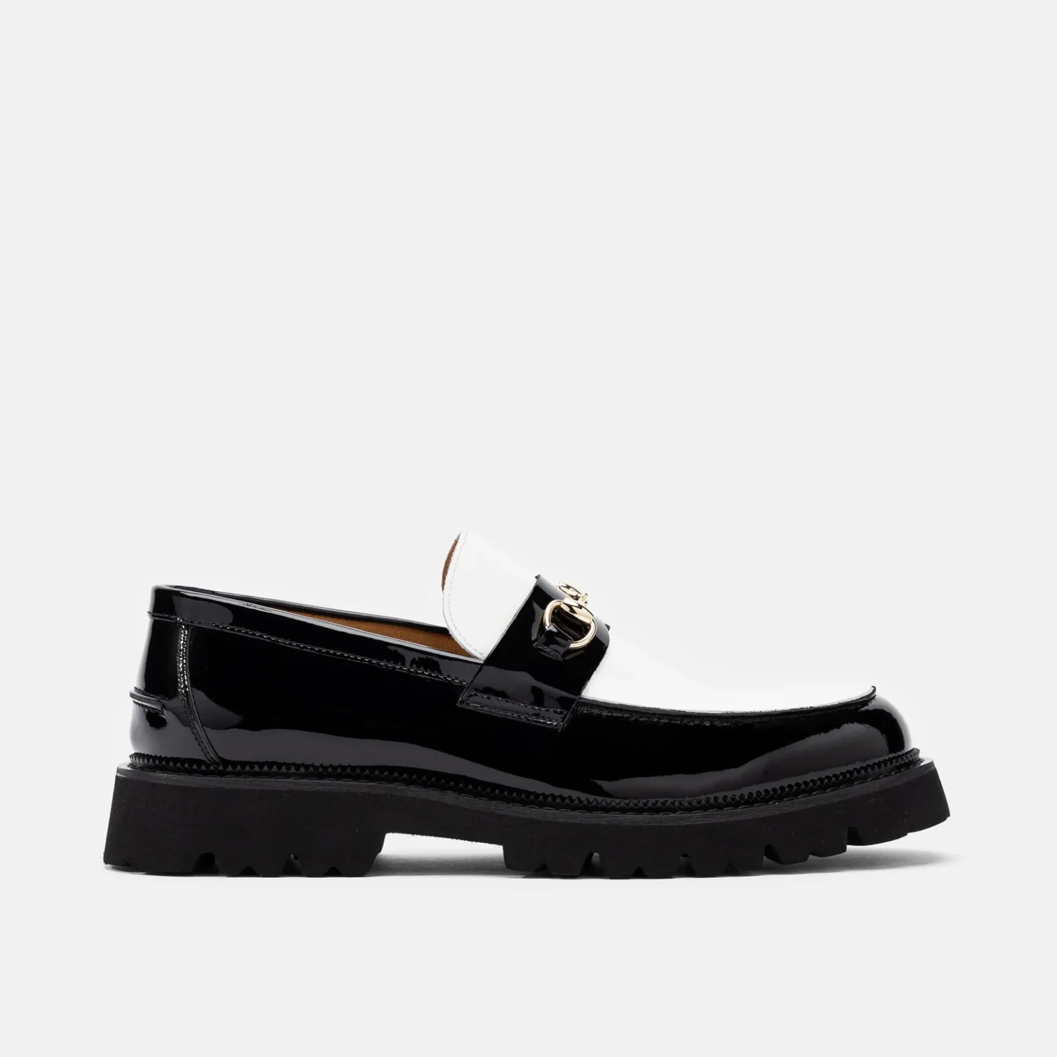 Customizes Black/White Patent Leather Loafers - Image 7