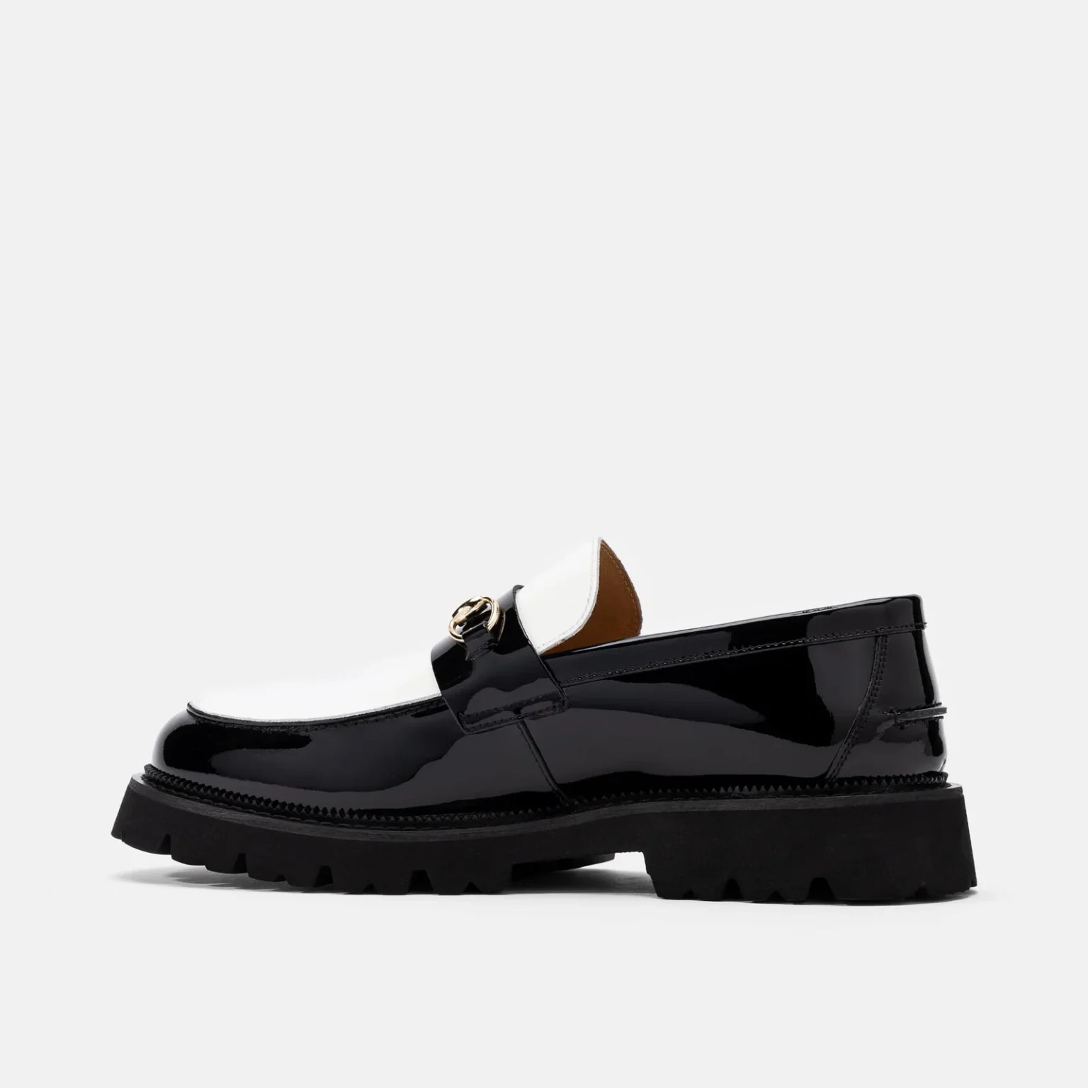 Customizes Black/White Patent Leather Loafers - Image 4