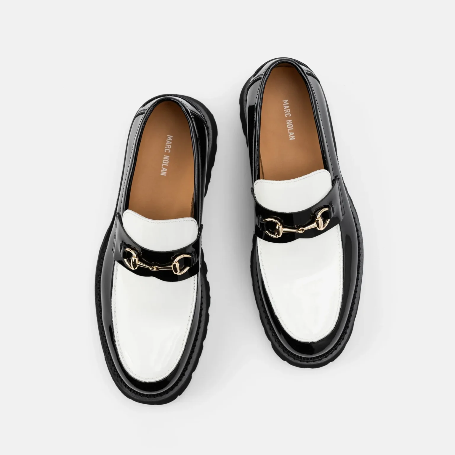 Customizes Black/White Patent Leather Loafers - Image 3