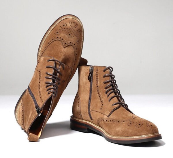 Handmade Laced up Suede Leather Boots - Image 2